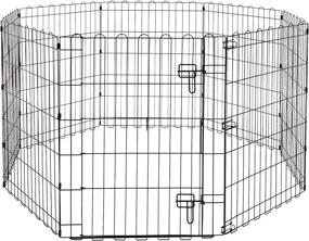 img 4 attached to Amazon Basics 60x60x30 Inches Black Metal Foldable Exercise Pet Play Pen for Dogs with Single Door