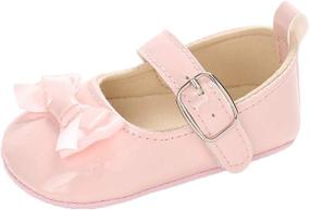 img 4 attached to 👠 Flats: Bowknot Prewalker Wedding Girls' Shoes for Toddler Sneakers