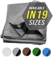 🏕️ heavy duty waterproof tarp cover in silver/black - ideal for tarpaulin canopy tent, boat, rv or pool cover logo