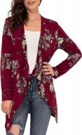 aphratti women's floral print kimono cardigan with loose wrap and long sleeves logo