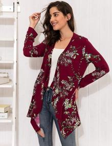 img 1 attached to Aphratti Women'S Floral Print Kimono Cardigan With Loose Wrap And Long Sleeves