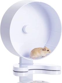 img 4 attached to Super Silent Hamster Wheel by Hi-ERA - Shatterproof One-Piece Design, Small Animal Exercise Wheel for Gerbil, Syrian & Dwarf Hamsters - 3 Placement Options (Tabletop, Cage Mount, Suction Cups) - 8.5 Inches