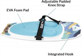 img 3 attached to Xspec Kneeboard With Hook Strap: Padded Foam Surface For Kids, Teens & Adults - Perfect For Knee Surfing Boating Waterboarding!