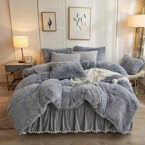 img 4 attached to Indulge In Supreme Comfort With LIFEREVO'S Ultra-Soft Plush Shaggy Duvet Cover Set