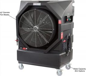 img 1 attached to OEMTOOLS OEM23973 12,900 CFM Variable Speed Evaporative Cooler, Black Portable Evaporative Cooler, Swamp Cooler For Garage Spaces Up To 3100 Sq. Ft
