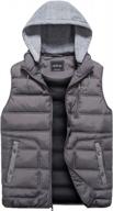 quilted puffer vest for men with removable hood and padded sleeveless jacket - ideal for outdoor winter activities by vcansion logo