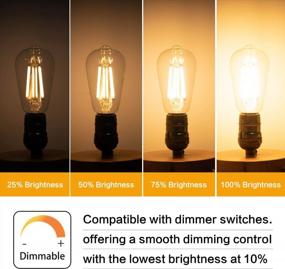 img 1 attached to Vintage Style Grensk Dimmable LED Edison Bulbs - 3 Pack