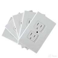 pandaear 5 pack baby safety outlet covers – ultimate self-closing protection for child proofing outlets in white logo