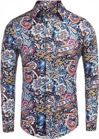 img 3 attached to Daupanzees Men'S Paisley Cotton Long Sleeve Casual Button Down Shirt