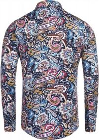 img 2 attached to Daupanzees Men'S Paisley Cotton Long Sleeve Casual Button Down Shirt
