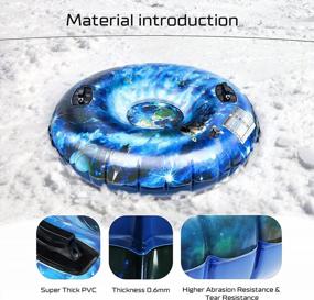 img 1 attached to JIELISI Inflatable Snow Sled For Kids & Adults - Heavy Duty 330Lb Load-Bearing Tube With Safety Handles - Durable Winter Outdoor Fun Snow Tubes.