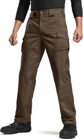 img 3 attached to Water-Resistant Ripstop Cargo Pants For Men: CQR Flex Stretch Tactical Pants Ideal For Outdoor Hiking, Lightweight EDC, And Work