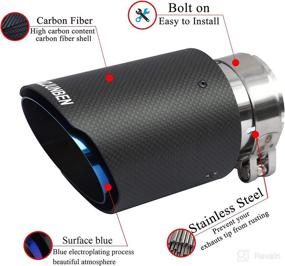 img 2 attached to 🚗 FAIZJUNBEN Carbon Fiber Exhaust Tip & Muffler: 63mm Inlet, 89mm Outlet - Ideal for 61-63mm Diameter Automotive Exhaust Pipes