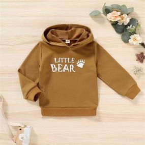 img 3 attached to 👶 Unisex Toddler Hoodie Outfits, Baby Boy Girl Mini Boss Sweatshirt Casual Tops with Pocket for Outdoor Fall Winter Clothes 1-5T