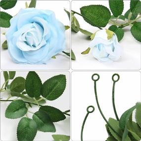 img 1 attached to Enhance Your Home And Garden Decor With U'Artlines 3-Piece Artificial Rose Vine Garland Set In Beautiful Blue Color