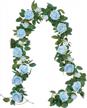 enhance your home and garden decor with u'artlines 3-piece artificial rose vine garland set in beautiful blue color logo