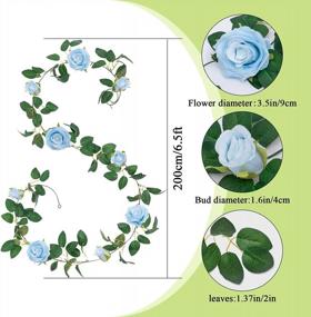 img 3 attached to Enhance Your Home And Garden Decor With U'Artlines 3-Piece Artificial Rose Vine Garland Set In Beautiful Blue Color