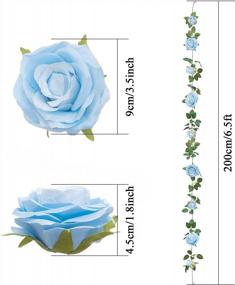 img 2 attached to Enhance Your Home And Garden Decor With U'Artlines 3-Piece Artificial Rose Vine Garland Set In Beautiful Blue Color