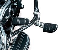 🏍️ kuryakyn 7555 motorcycle foot controls: chrome longhorn offset trident dually highway pegs with magnum quick clamps - fits 1-1/4" engine guards/tubing, 1 pair логотип