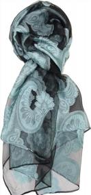 img 1 attached to Прозрачный шарф Burnout, вечерняя накидка для женщин, шаль с вышитым узором пейсли от Achillea