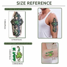 img 2 attached to 77 Sheets St. Patricks Day Temporary Tattoos - Shamrock, Clover, Green Top Hat, Skulls & Beer Leprechauns Fake Tattoo Party Favors For Men & Women