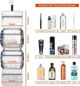 img 1 attached to Travel Toiletry Organizer For Women With Hanging Hook - Large Capacity Cosmetic Bag With 4 Compartments, Ideal For Daily Use Or Traveling During Christmas Holidays