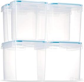 img 3 attached to 🍲 Airtight Pantry Organization and Storage Containers - Set of 6 | Dry Food Storage Containers for Baking Supplies, Flour, Sugar Canister Set | BPA-Free, Freezer, and Dishwasher Safe