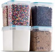 🍲 airtight pantry organization and storage containers - set of 6 | dry food storage containers for baking supplies, flour, sugar canister set | bpa-free, freezer, and dishwasher safe логотип