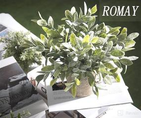 img 2 attached to 🌿 ROMAY 3 Pack Mini Potted Artificial Eucalyptus Plants: Lush Greenery for Home Office Desk Decor