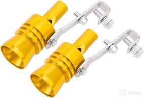 img 4 attached to X AUTOHAUX 2Pcs XL Size Aluminum Alloy Universal Turbo Sound Exhaust Muffler Pipe Whistle Car Roar Maker Gold Tone