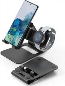 img 4 attached to 2-In-1 Ringke Super Folding Stand For Galaxy Watch 4/3/Active - Portable & Smartphone Compatible!