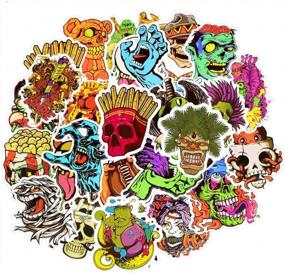 img 3 attached to 50Pcs Zombie Vinyl Sticker Pack For Adults Teens - Water Bottle Skater Kids Decal Set