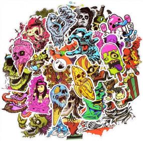 img 4 attached to 50Pcs Zombie Vinyl Sticker Pack For Adults Teens - Water Bottle Skater Kids Decal Set