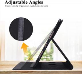 img 1 attached to Canvas Multi-Angle Viewing Stand Folio Case With Pencil Holder And Card Holders For IPad Air 3 10.5" 2019/ IPad Pro 10.5 2017 By Skycase In Black