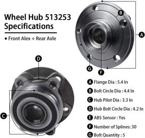 img 1 attached to 🔧 513253 Сборка переднего колесного подшипника и ступицы для Audi A3 Q3 TT Quattro, VW Beetle CC Golf Jetta Passat - Совместимо с MACEL