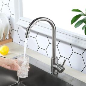 img 4 attached to Lordear Bar Sink Faucet: 360° Single Handle Kitchen Faucet In Brushed Nickel For Small RV & Home Use