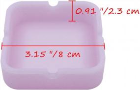 img 3 attached to 3 упаковки квадратной светящейся силиконовой пепельницы HOWDIA - забавная и крутая, светящаяся в темноте 8X8CM (розовая)