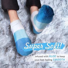 img 2 attached to Super Soft BambooMN Women'S Fuzzy Nylon Socks Infused With Aloe