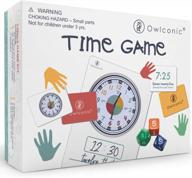 owlconic learning time game - a great 128 piece teaching aid to help kids learn analog and digital time. an educational resource toy for children, homeschool, preschool learning, classroom & teachers logo
