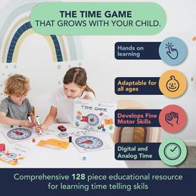 img 3 attached to OWLCONIC Learning Time Game - A Great 128 Piece Teaching Aid To Help Kids Learn Analog And Digital Time. An Educational Resource Toy For Children, Homeschool, Preschool Learning, Classroom & Teachers
