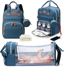 img 4 attached to 👶 OBDOWUGE Baby Diaper Bag Backpack with Changing Station and Foldable Crib - Waterproof, Versatile & Secure Baby Bag for Outdoor Adventures