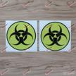 reflective biological hazard biohazards sticker logo