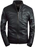 men's black leather moto jacket with classic zip-up style from fairylinks for enhanced seo logo