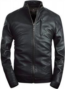img 4 attached to Men'S Black Leather Moto Jacket With Classic Zip-Up Style From Fairylinks For Enhanced SEO