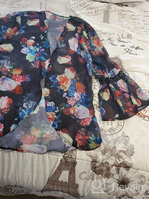 img 1 attached to Women'S Summer Floral Chiffon Kimono Cardigan Cover Up Blouse Top review by Joel Gumbiner
