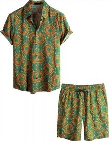 img 4 attached to VATPAVE Mens Floral Hawaiian Shirts Short Sleeve Button Down Beach Shirts Suits