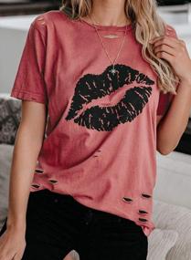 img 2 attached to Stylish And Comfy: Elapsy Women'S Short Sleeve Print Tee For Summer