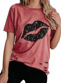 img 4 attached to Stylish And Comfy: Elapsy Women'S Short Sleeve Print Tee For Summer