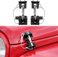 🔒 cherocar jeep wrangler jk locking hood latch catch kit - stainless steel (2007-2017, black with lock) logo