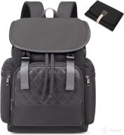 🎒 waterproof diaper bag backpack with velcro interlayer & usb changing mat – stroller straps, perfect baby shower gift! stylish travel casual back pack for moms (12l*7w*17h), black logo
